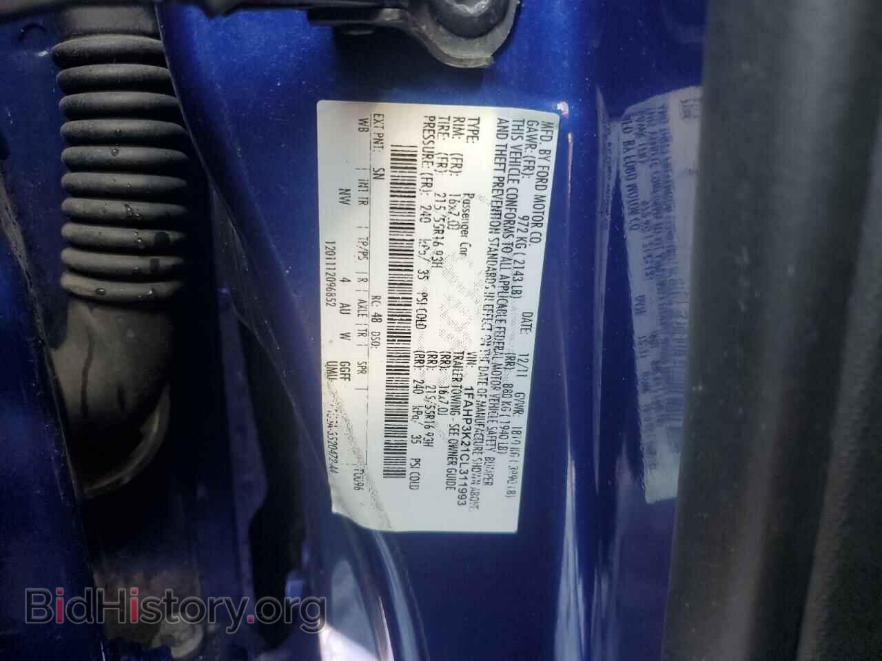 2012 FORD FOCUS - VIN: 1FAHP3K21CL311993 - Фото 12