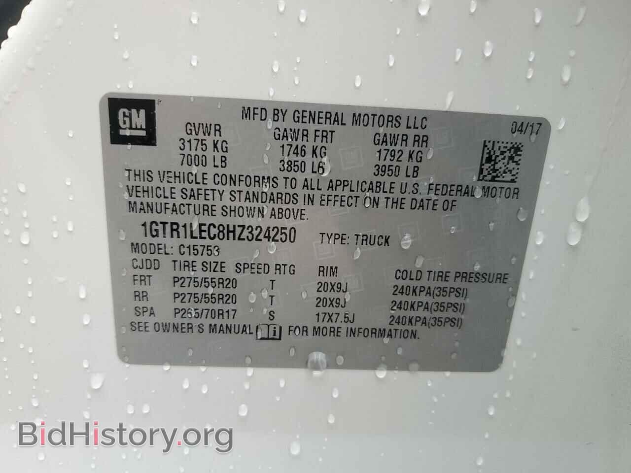 2017 GMC SIERRA - VIN: 1GTR1LEC8HZ324250 - Фото 12