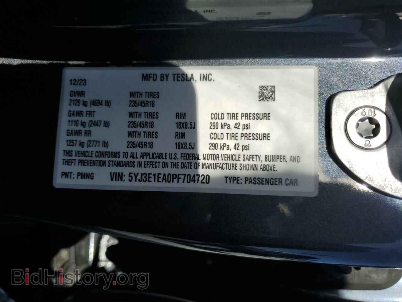 2023 TESLA MODEL 3 - VIN: 5YJ3E1EA0PF704720 - Фото 12