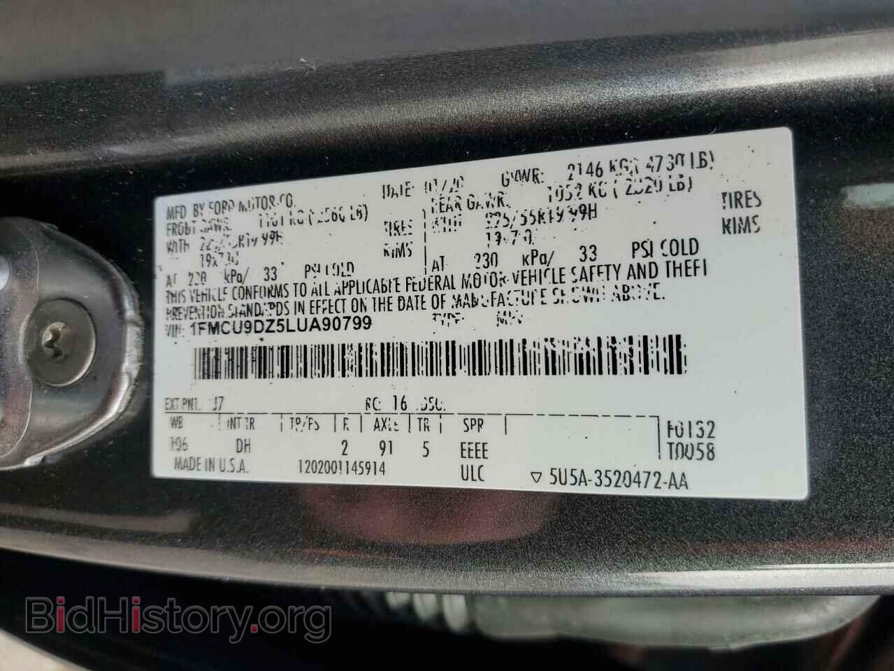 2020 FORD ESCAPE - VIN: 1FMCU9DZ5LUA90799 - Photo 13