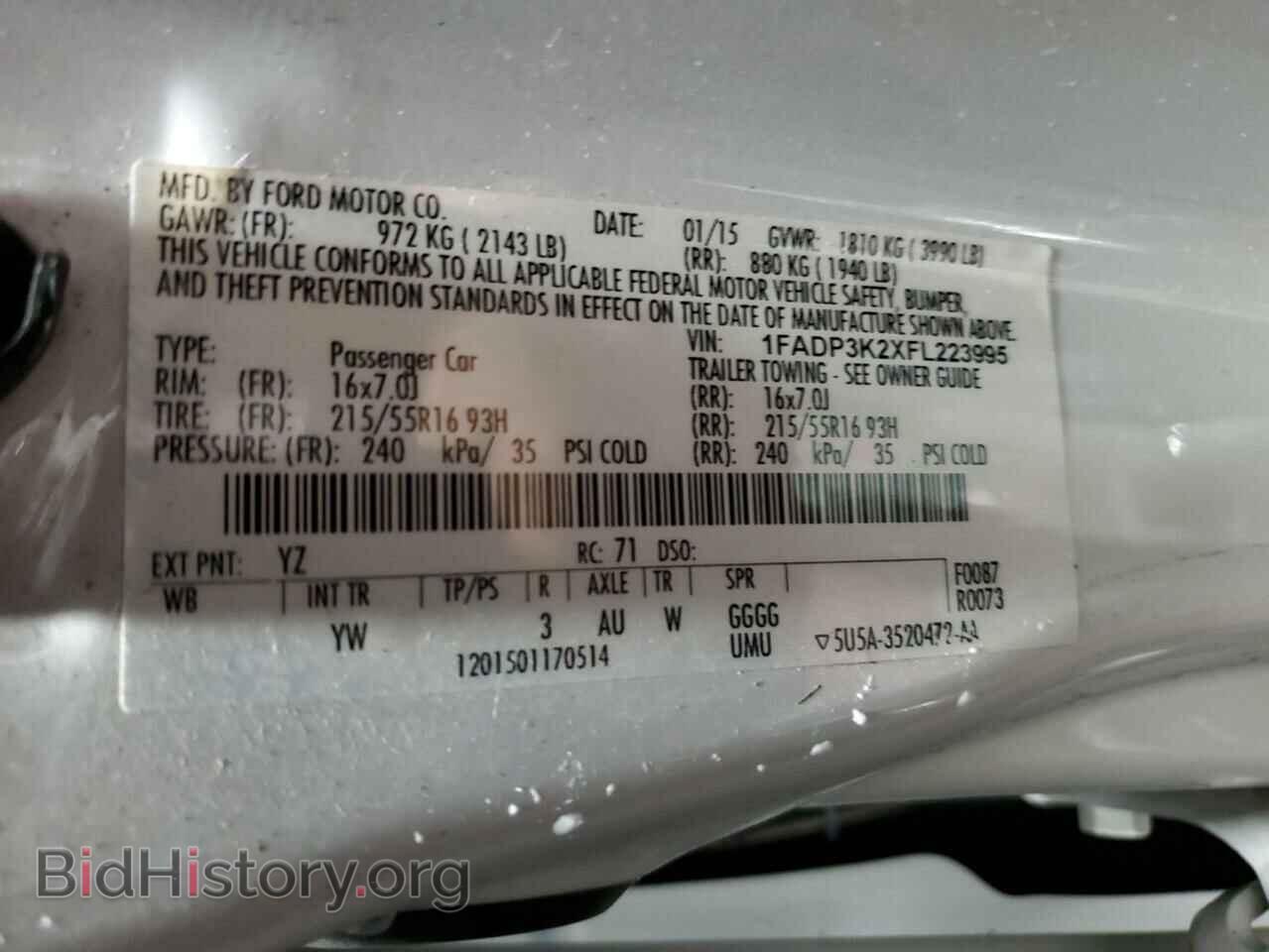 2015 FORD FOCUS - VIN: 1FADP3K2XFL223995 - Фото 13
