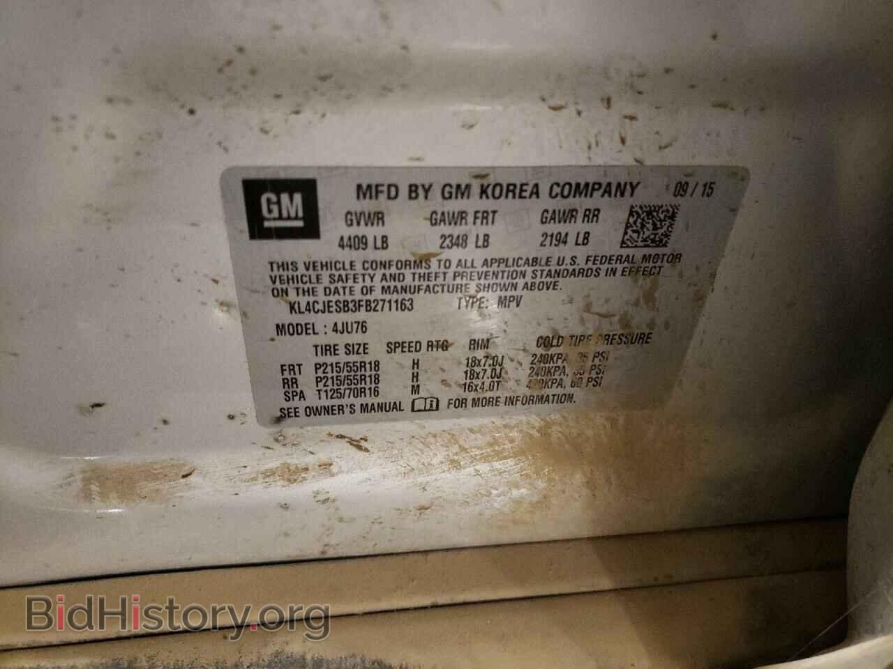 2015 BUICK ENCORE - VIN: KL4CJESB3FB271163 - Photo 13