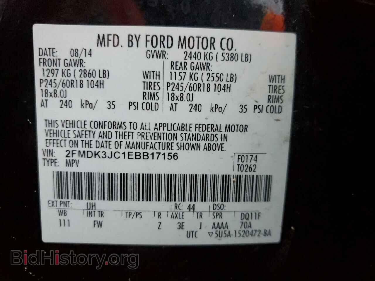 2014 FORD EDGE - VIN: 2FMDK3JC1EBB17156 - Photo 13
