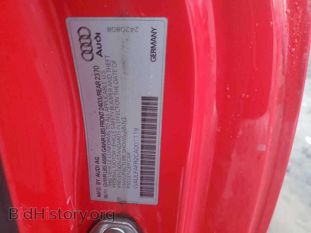 2012 AUDI A5 - VIN: WAULFAFR2CA001119 - Photo 12