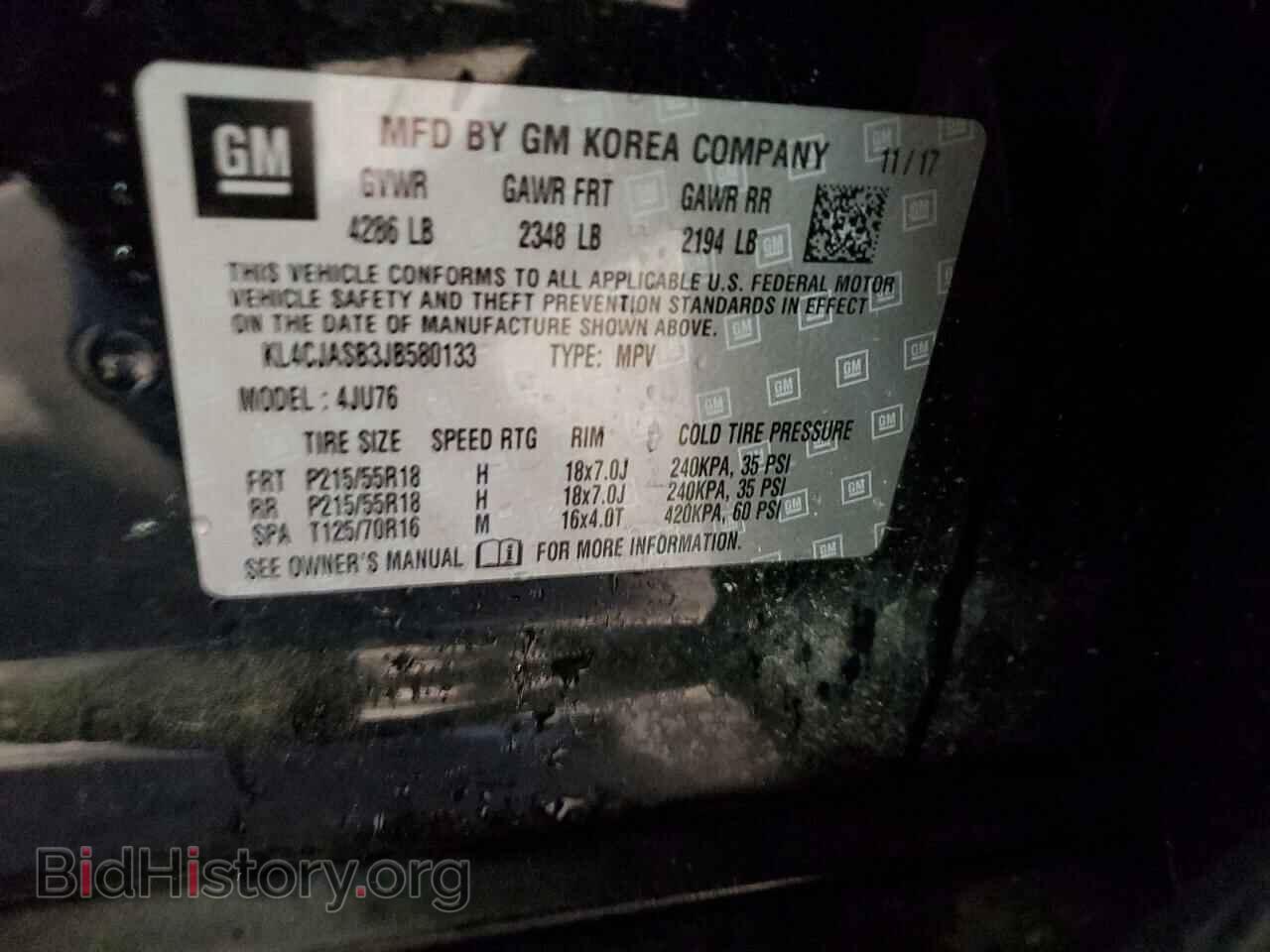 2018 BUICK ENCORE - VIN: KL4CJASB3JB580133 - Фото 13