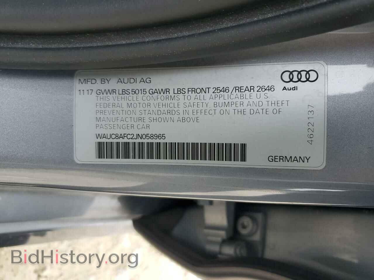 2018 AUDI A6 - VIN: WAUC8AFC2JN058965 - Фото 12