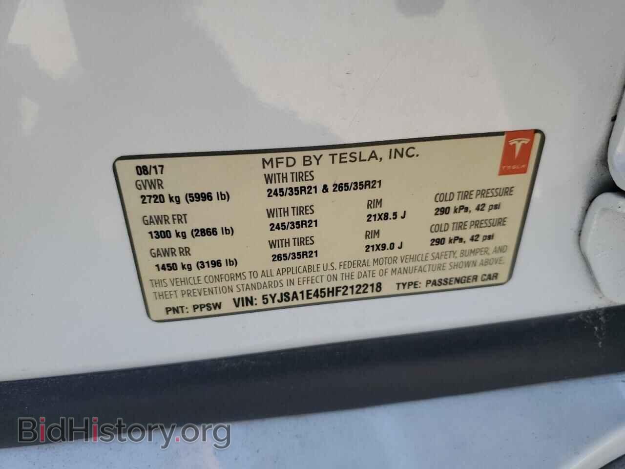 2017 TESLA MODEL S - VIN: 5YJSA1E45HF212218 - Photo 12