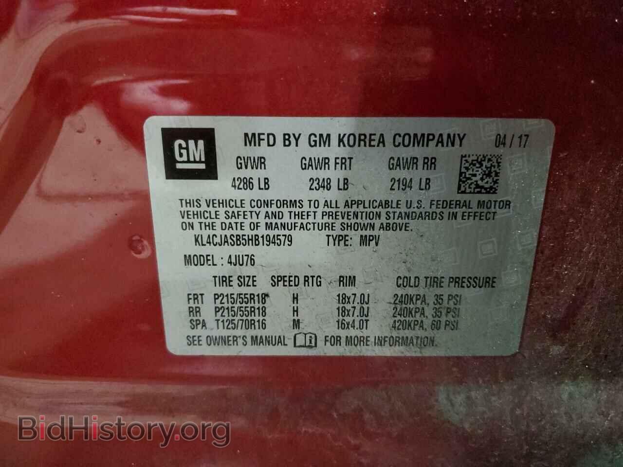 2017 BUICK ENCORE - VIN: KL4CJASB5HB194579 - Фото 13