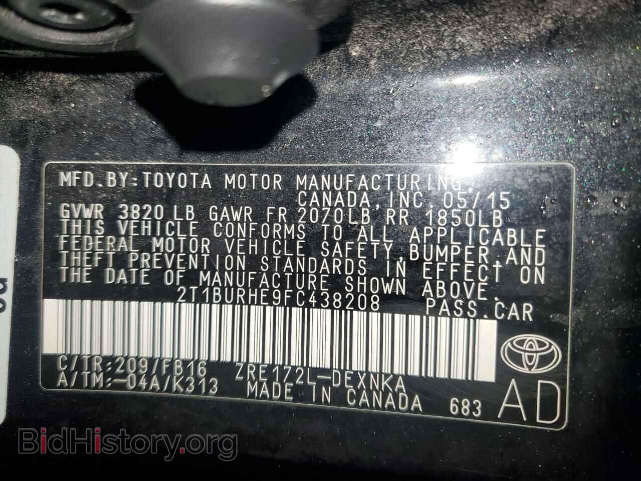 2015 TOYOTA COROLLA - VIN: 2T1BURHE9FC438208 - Фото 13