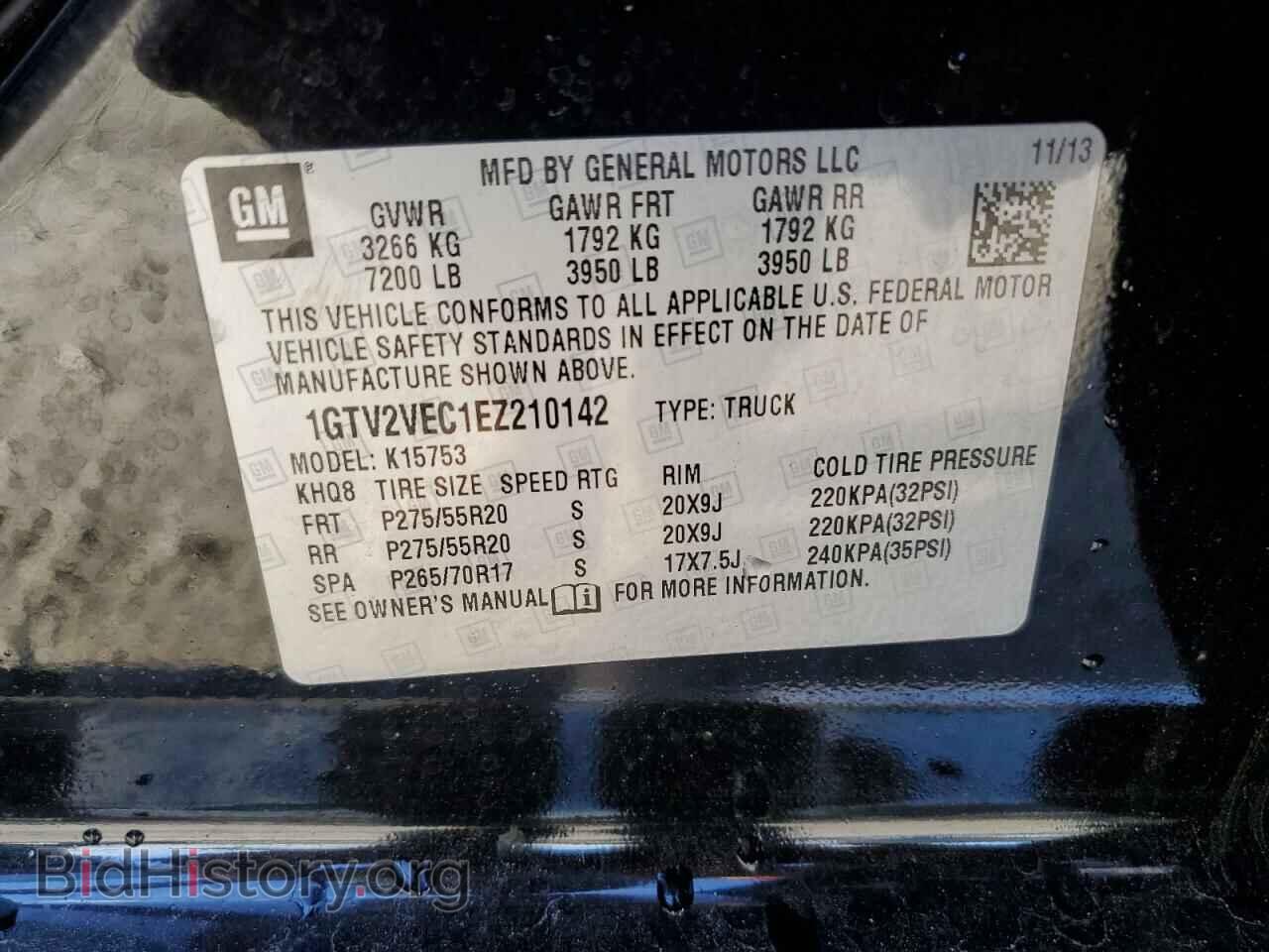 2014 GMC SIERRA - VIN: 1GTV2VEC1EZ210142 - Фото 12