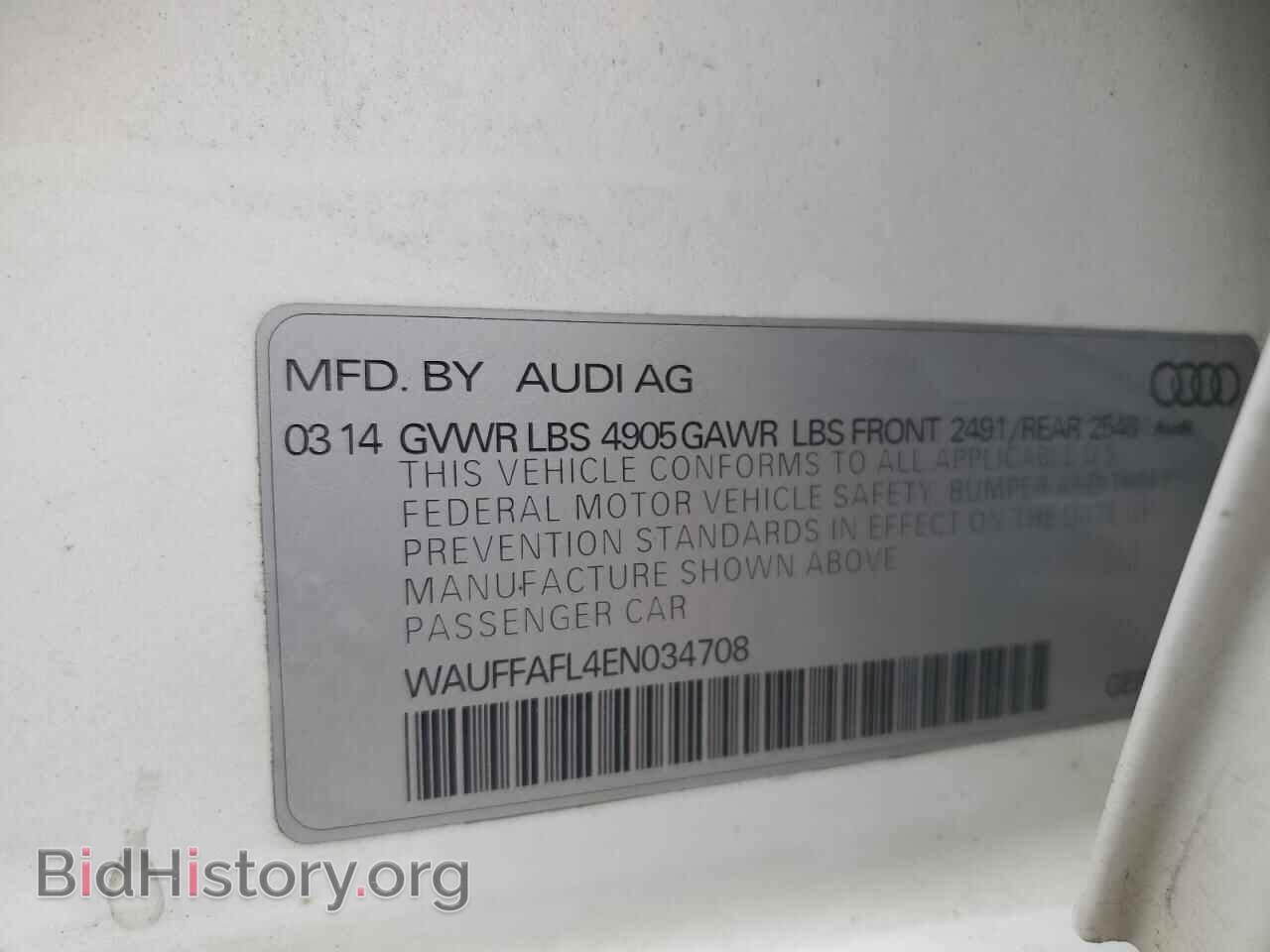 2014 AUDI A4 - VIN: WAUFFAFL4EN034708 - Photo 12