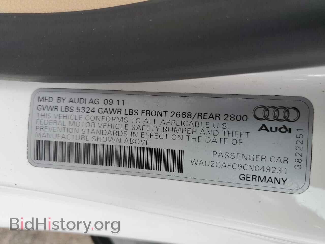 2012 AUDI A7 - VIN: WAU2GAFC9CN049231 - Photo 12