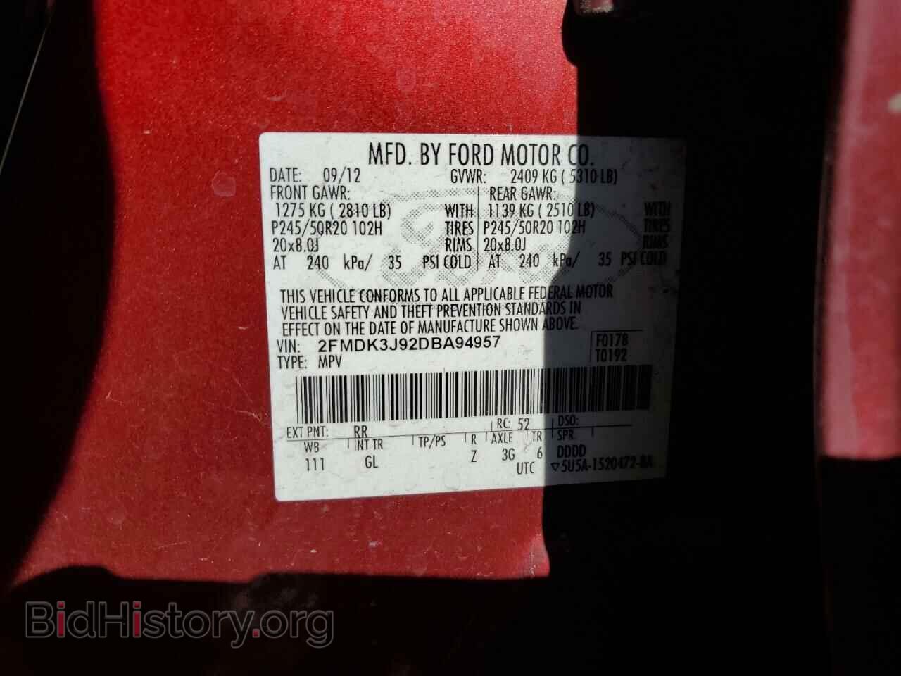 2013 FORD EDGE - VIN: 2FMDK3J92DBA94957 - Photo 13