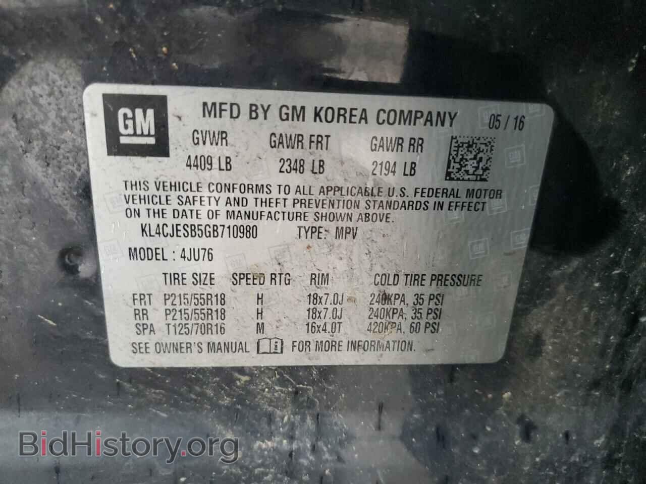 2016 BUICK ENCORE - VIN: KL4CJESB5GB710980 - Photo 13