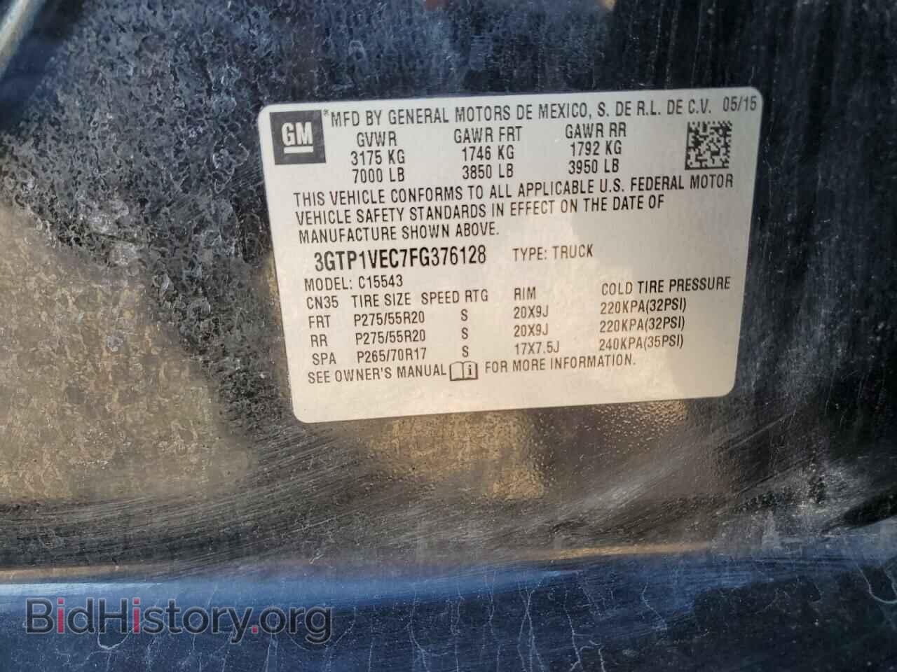 2015 GMC SIERRA - VIN: 3GTP1VEC7FG376128 - Photo 12