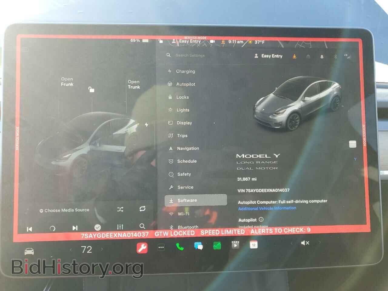 2022 TESLA MODEL Y - VIN: 7SAYGDEEXNA014037 - Фото 9