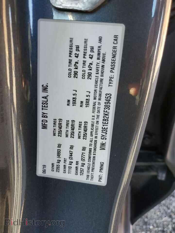 2019 TESLA MODEL 3 - VIN: 5YJ3E1EB2KF389453 - Photo 12