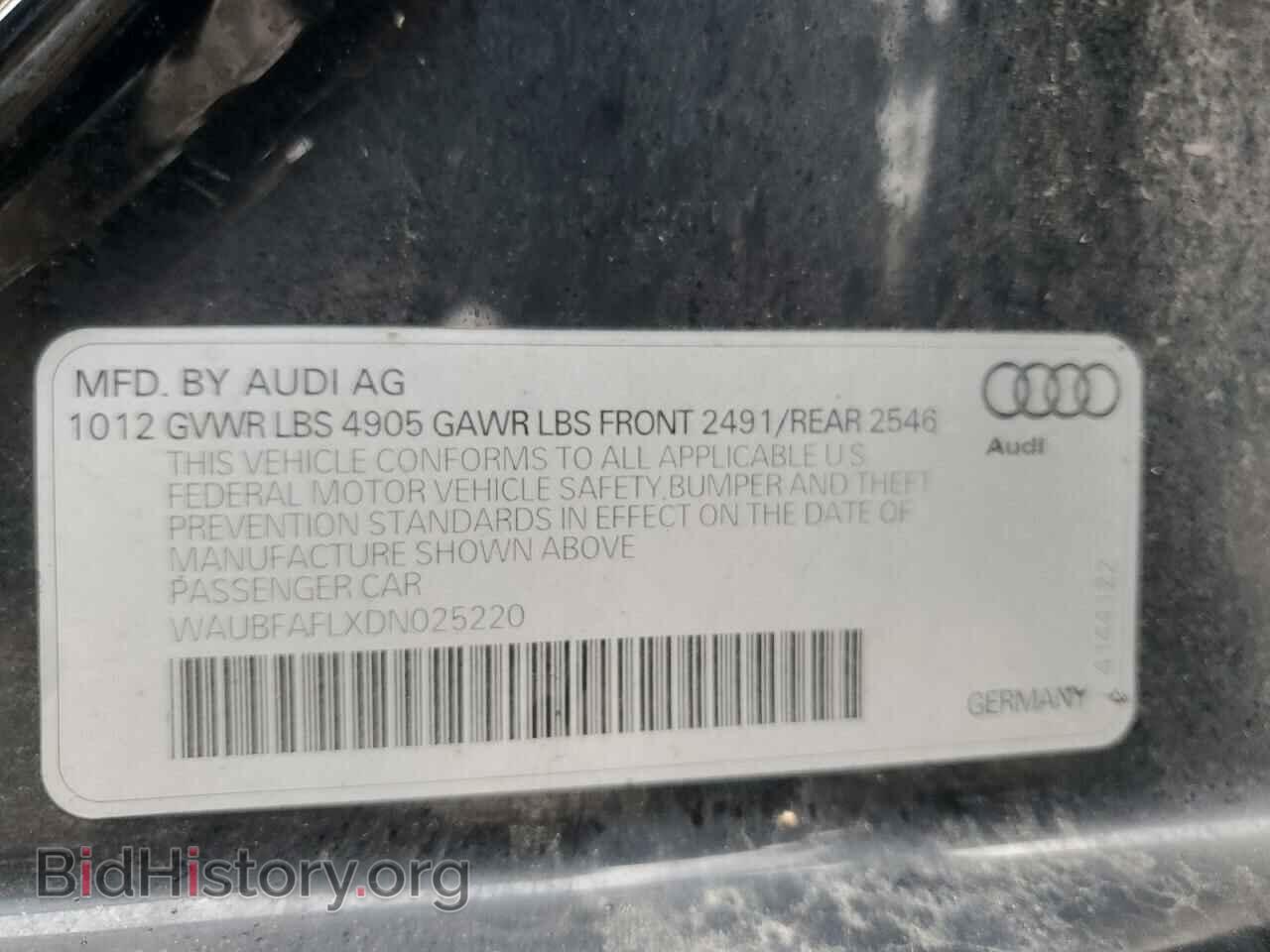 2013 AUDI A4 - VIN: WAUBFAFLXDN025220 - Фото 13