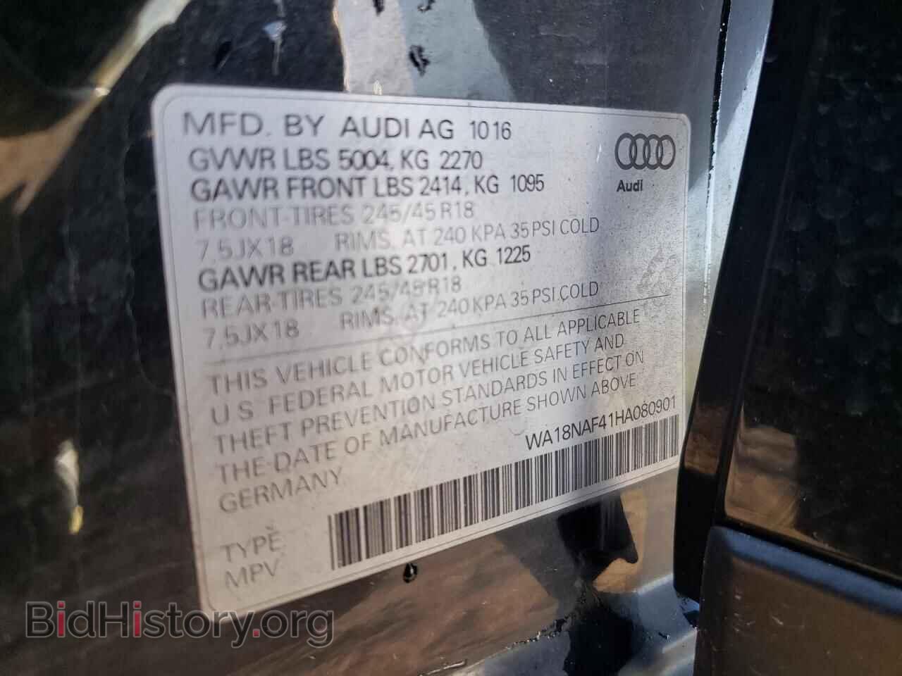 2017 AUDI A4 - VIN: WA18NAF41HA080901 - Photo 12