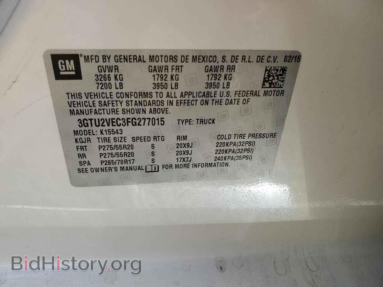 2015 GMC SIERRA - VIN: 3GTU2VEC3FG277015 - Фото 12