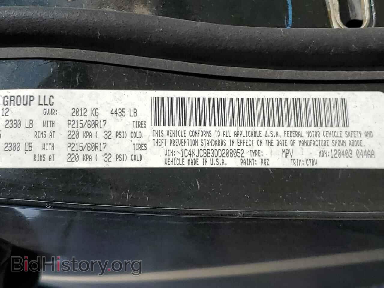 2013 JEEP COMPASS - VIN: 1C4NJCBB3DD208052 - Фото 14