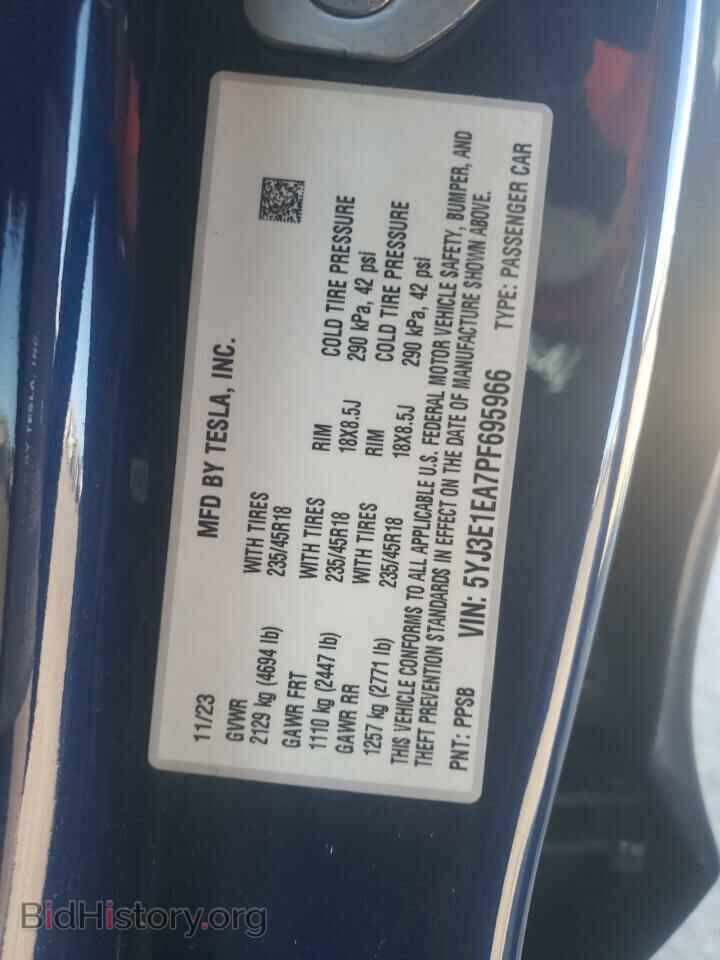 2023 TESLA MODEL 3 - VIN: 5YJ3E1EA7PF695966 - Фото 12