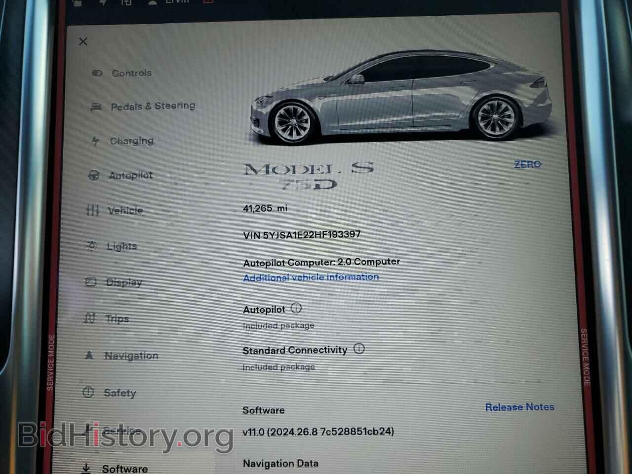 2017 TESLA MODEL S - VIN: 5YJSA1E22HF193397 - Фото 9