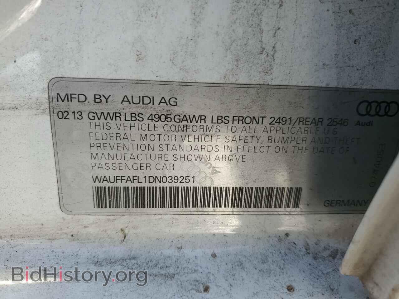 2013 AUDI A4 - VIN: WAUFFAFL1DN039251 - Фото 12