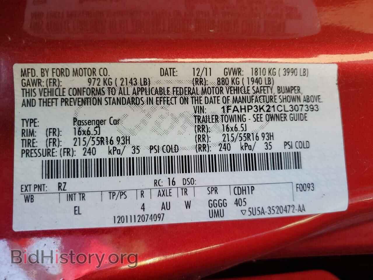 2012 FORD FOCUS - VIN: 1FAHP3K21CL307393 - Photo 12