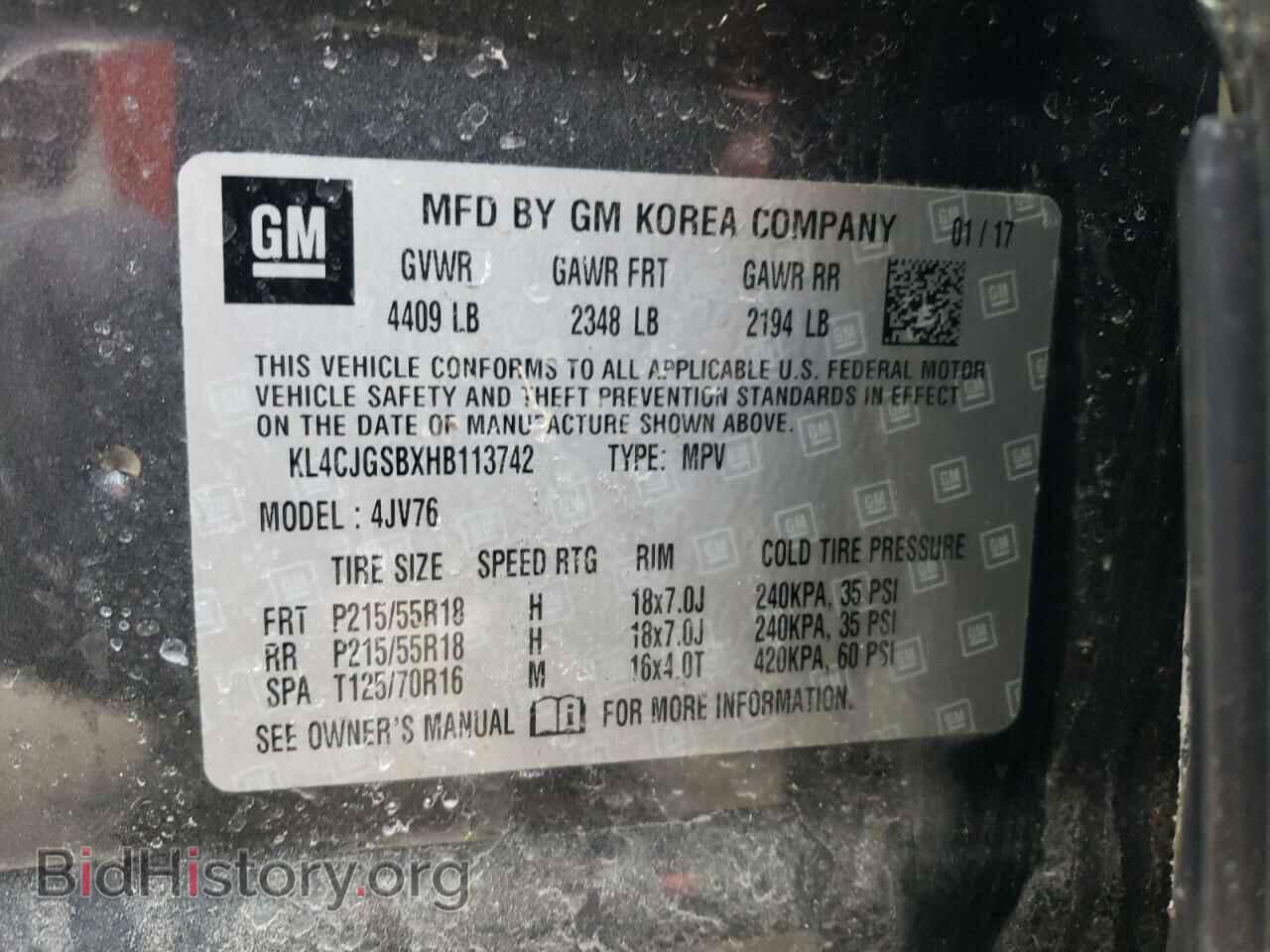 2017 BUICK ENCORE - VIN: KL4CJGSBXHB113742 - Photo 13