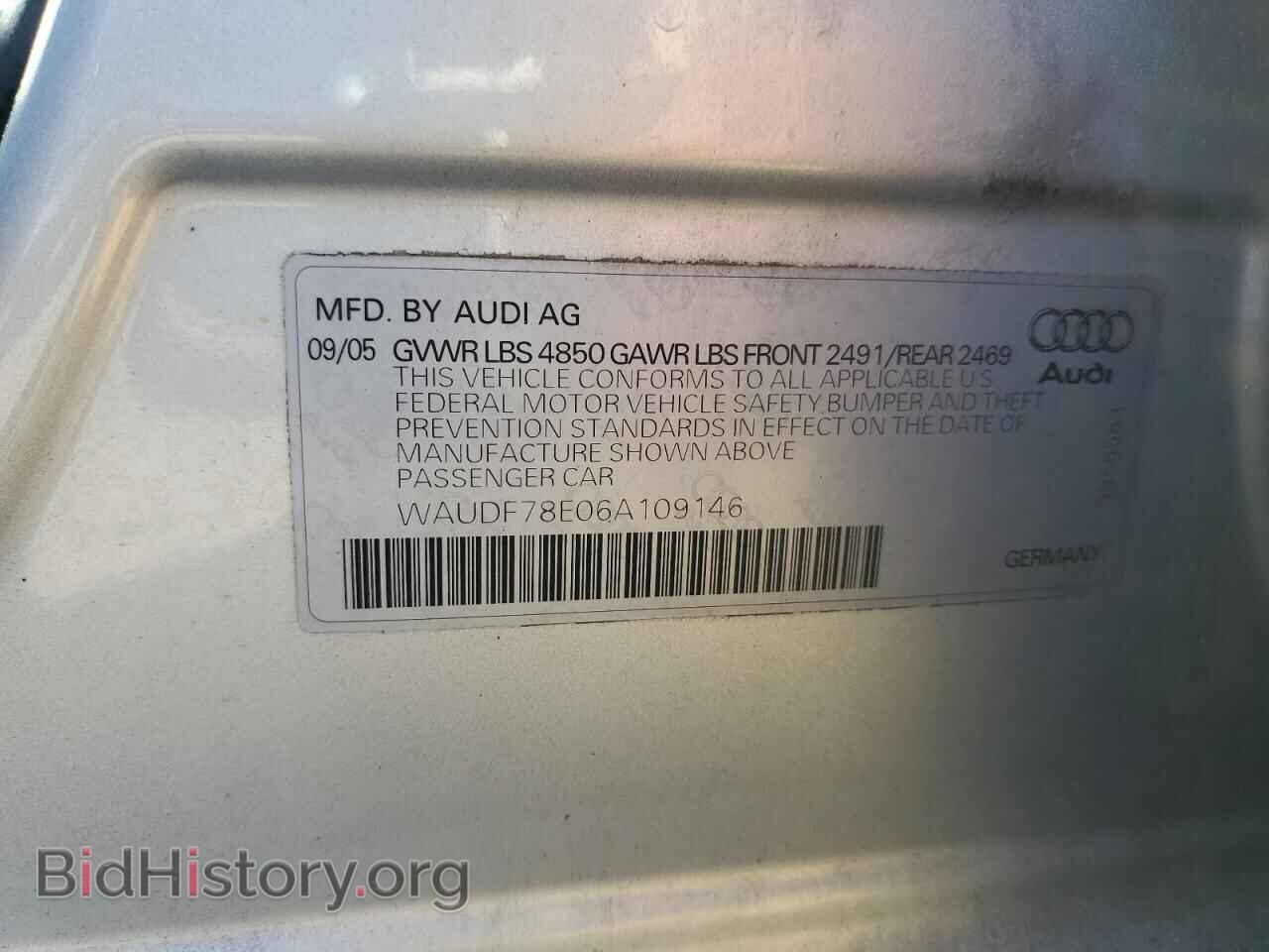 2006 AUDI A4 - VIN: WAUDF78E06A109146 - Фото 12