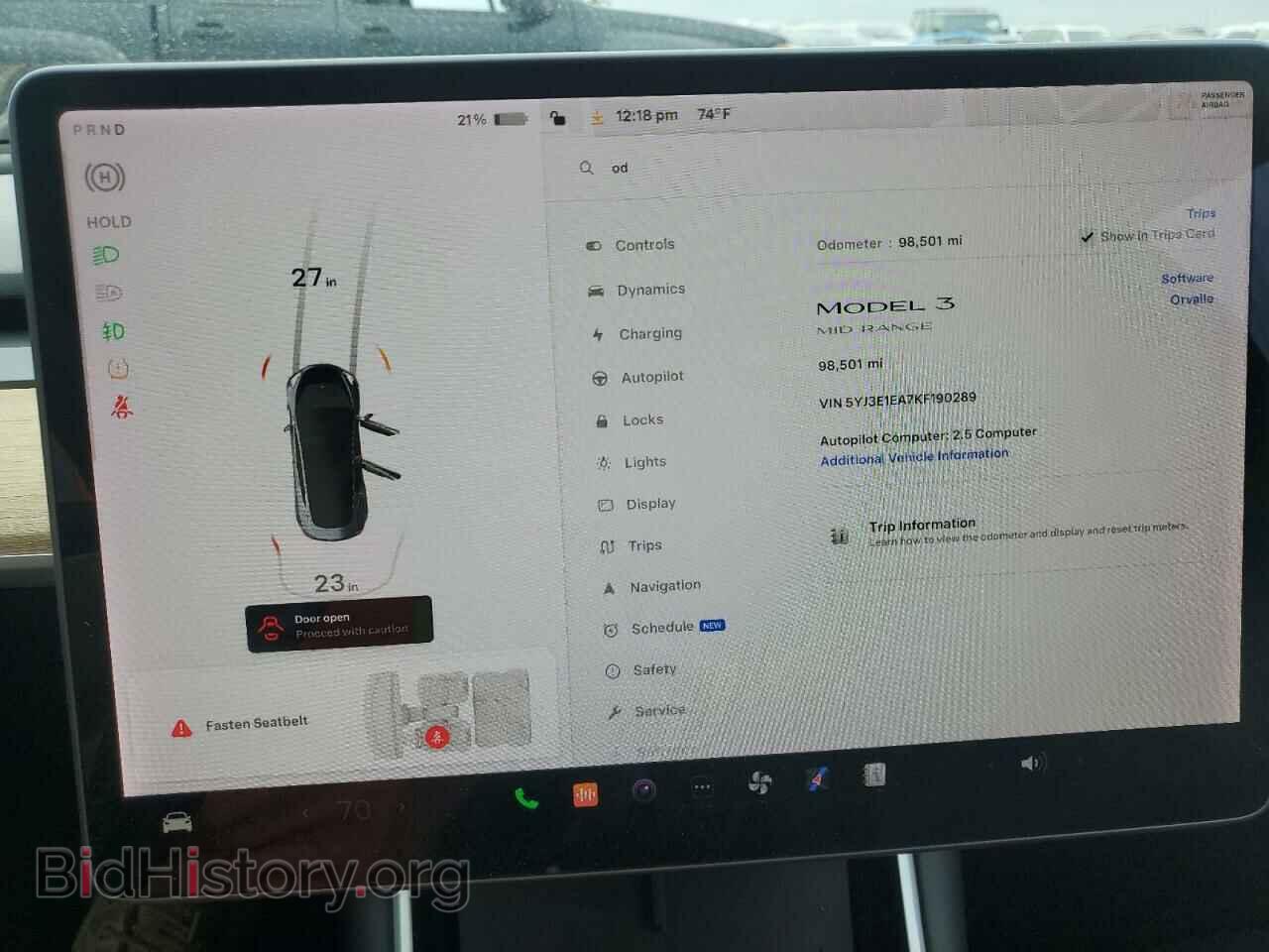 2019 TESLA MODEL 3 - VIN: 5YJ3E1EA7KF190289 - Фото 9