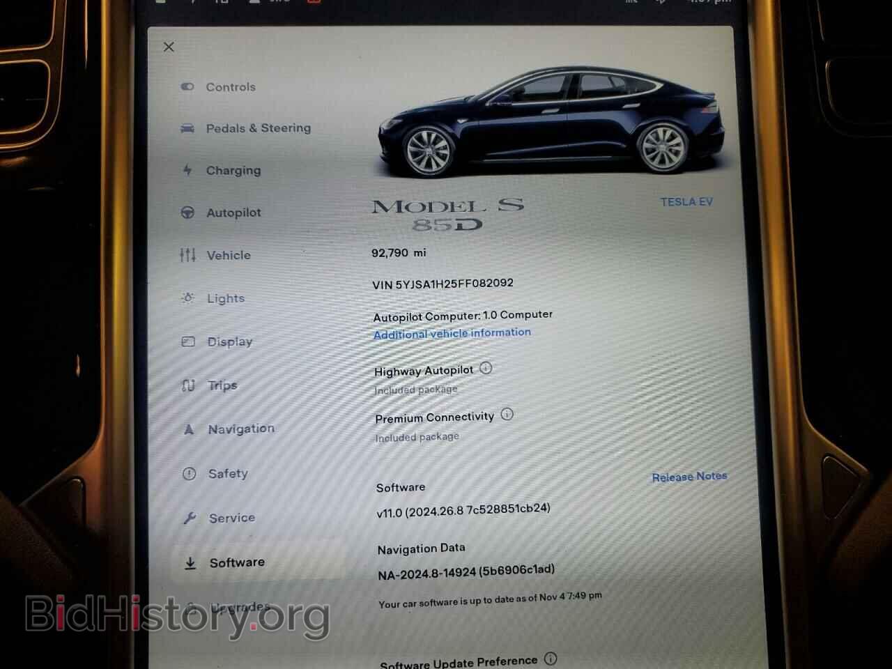 2015 TESLA MODEL S - VIN: 5YJSA1H25FF082092 - Фото 9