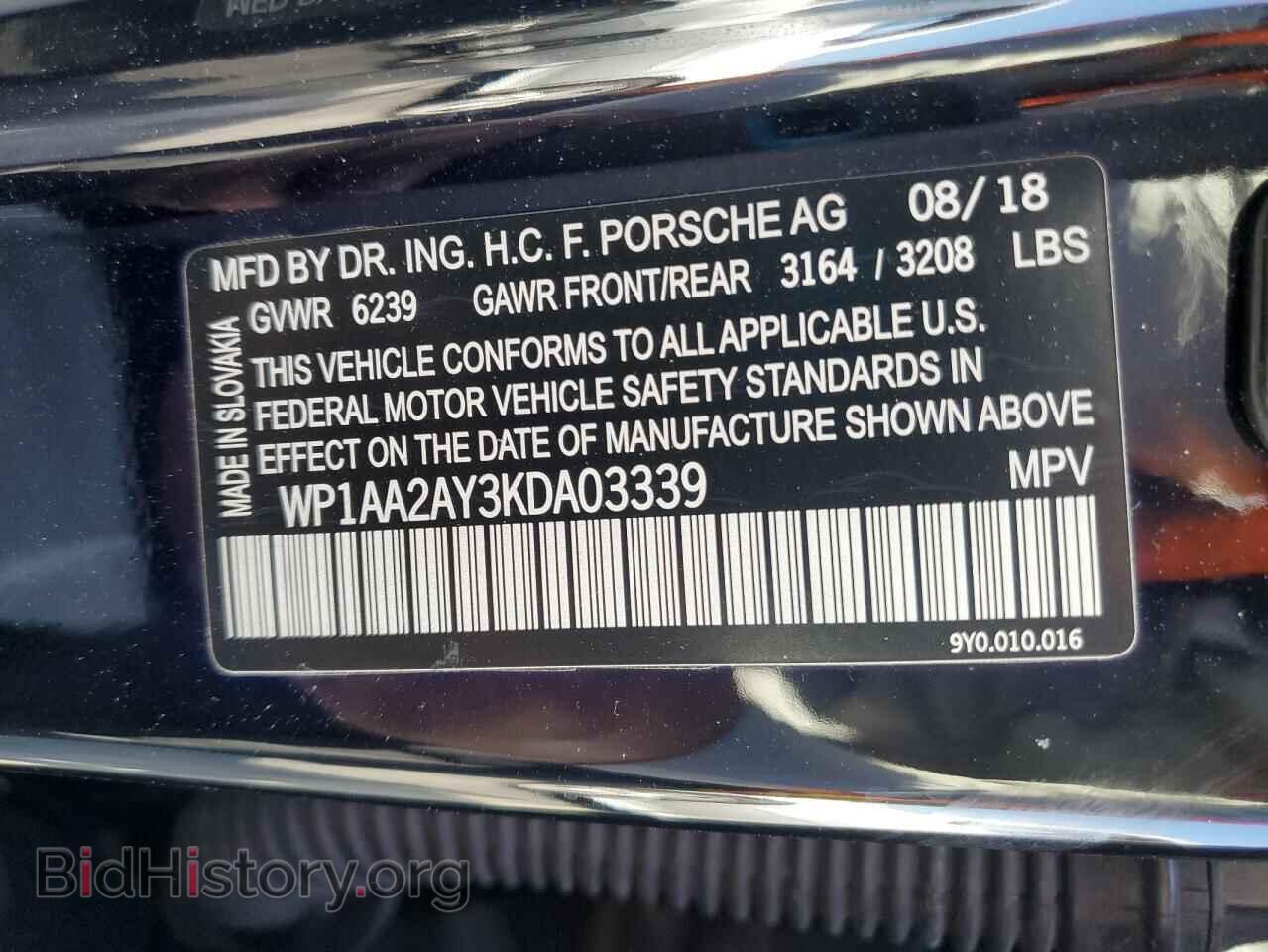 2019 PORSCHE CAYENNE - VIN: WP1AA2AY3KDA03339 - Photo 12