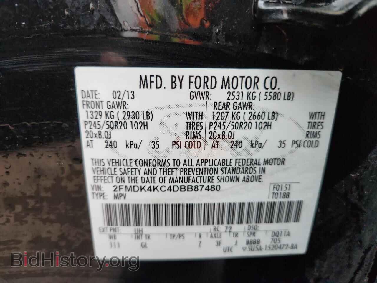 2013 FORD EDGE - VIN: 2FMDK4KC4DBB87480 - Photo 13