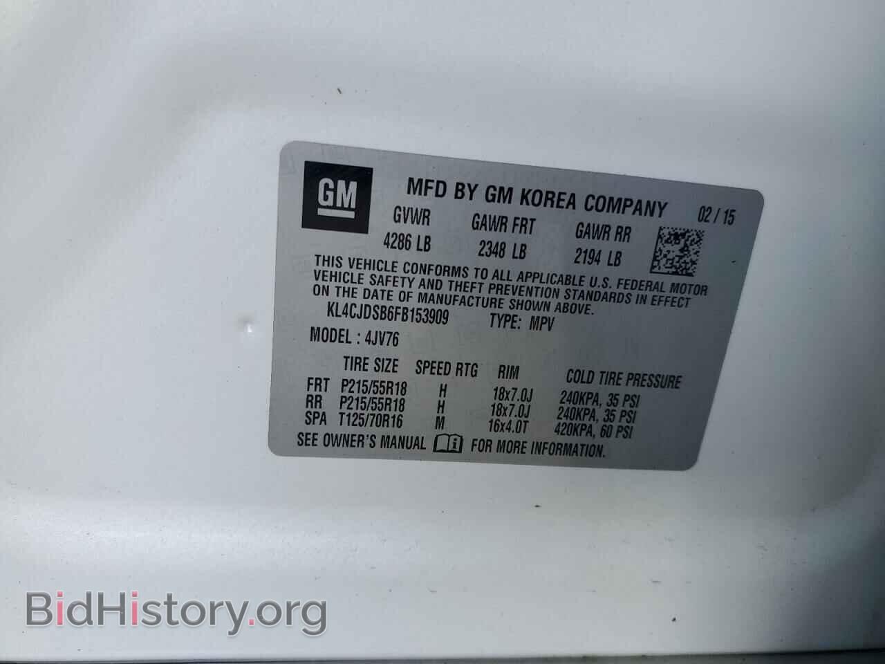2015 BUICK ENCORE - VIN: KL4CJDSB6FB153909 - Photo 14
