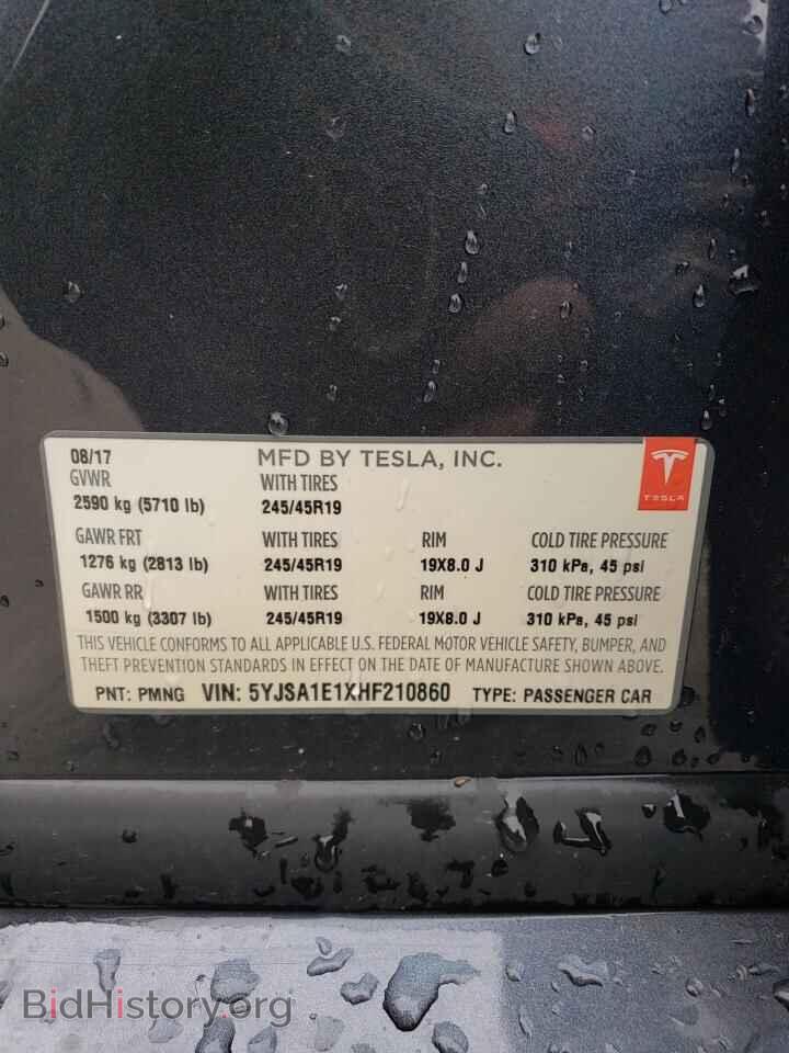 2017 TESLA MODEL S - VIN: 5YJSA1E1XHF210860 - Photo 14