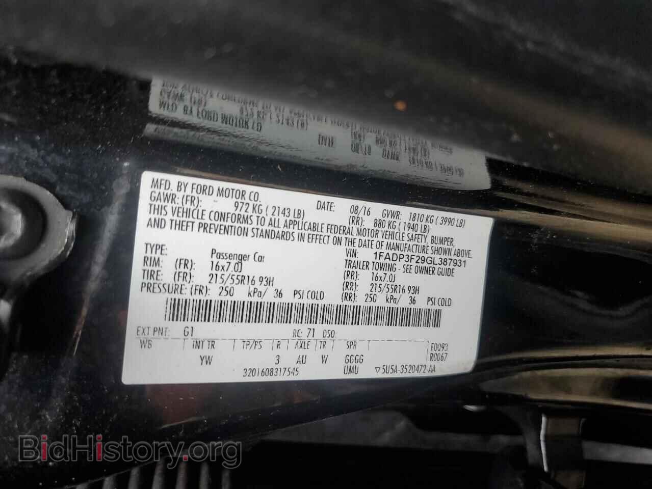 2016 FORD FOCUS - VIN: 1FADP3F29GL387931 - Photo 12