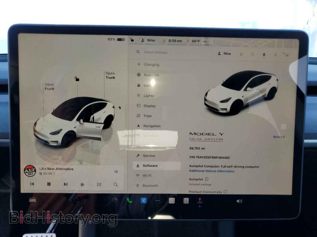 2022 TESLA MODEL Y - VIN: 7SAYGDEF8NF484482 - Photo 9
