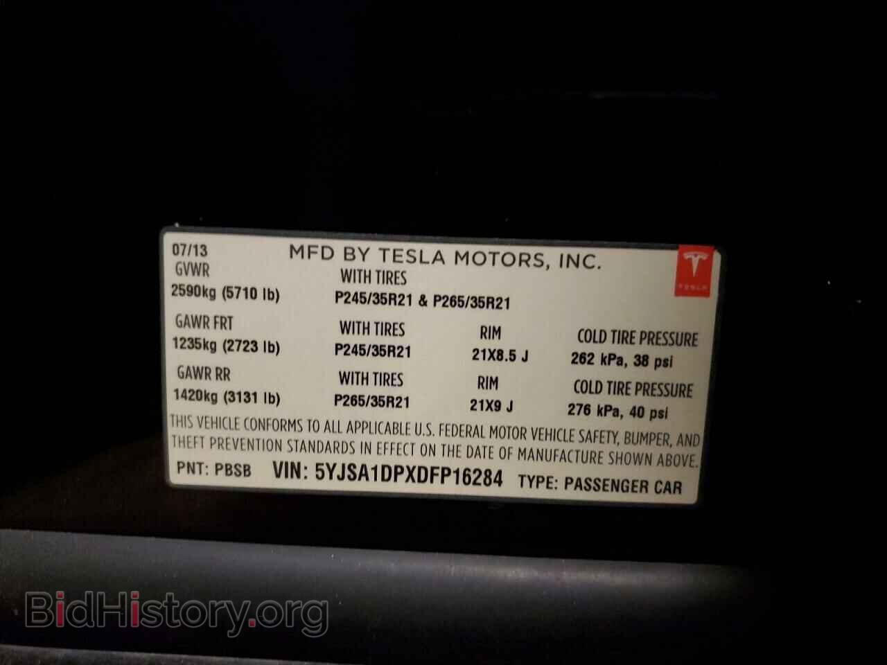 2013 TESLA MODEL S - VIN: 5YJSA1DPXDFP16284 - Photo 13