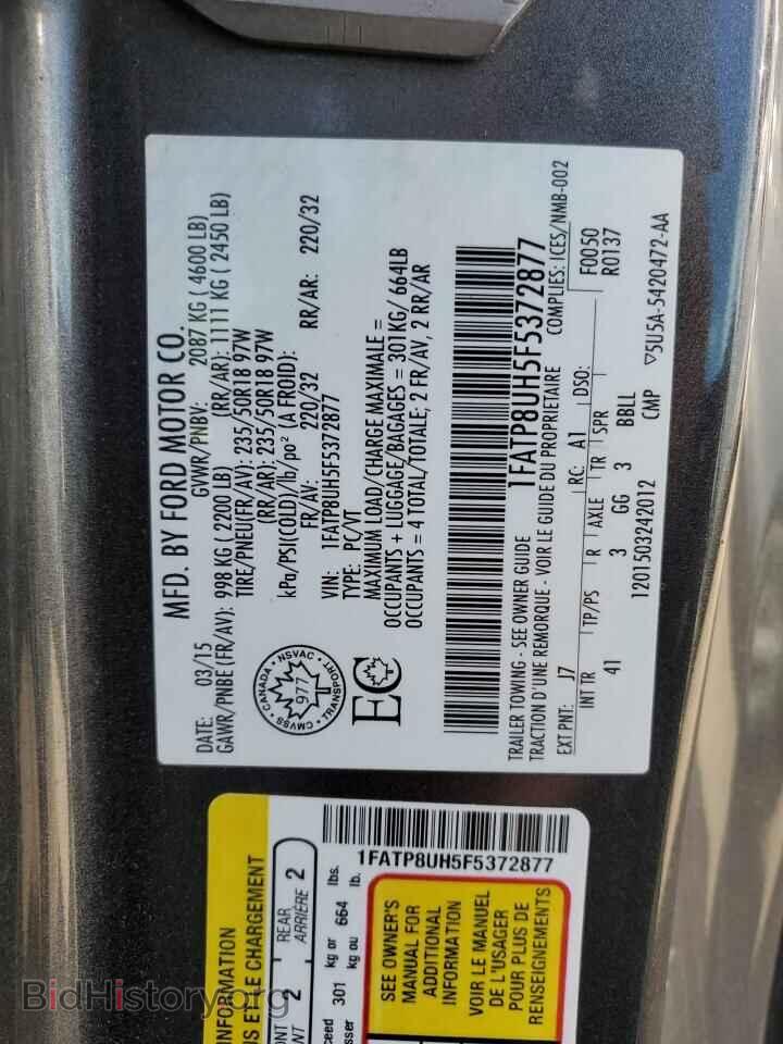 2015 FORD ALL Models - VIN: 1FATP8UH5F5372877 - Фото 12