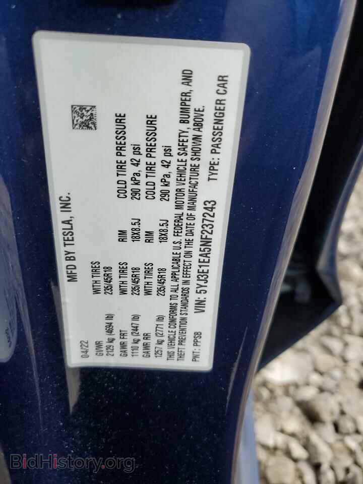 2022 TESLA MODEL 3 - VIN: 5YJ3E1EA5NF237243 - Photo 14