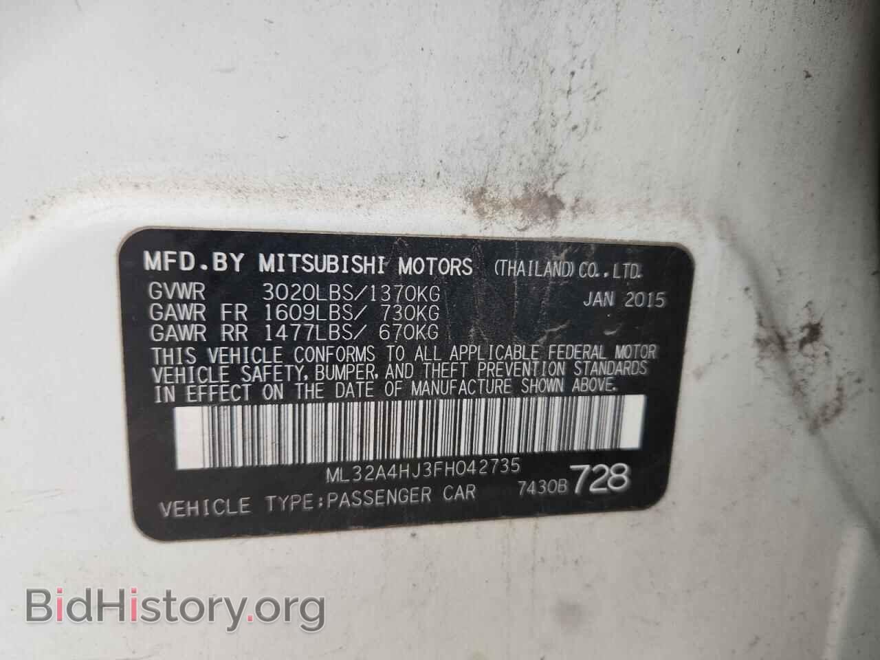 2015 MITSUBISHI MIRAGE - VIN: ML32A4HJ3FH042735 - Фото 12