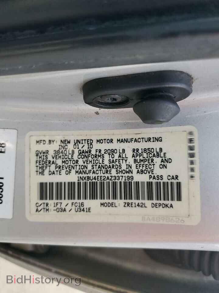 2010 TOYOTA COROLLA - VIN: 1NXBU4EE2AZ337199 - Фото 12
