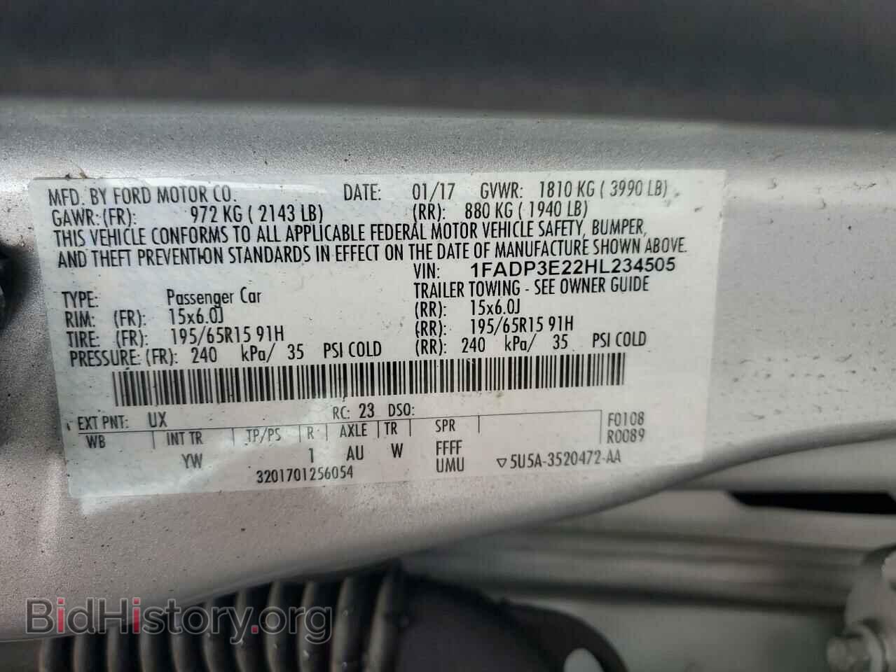 2017 FORD FOCUS - VIN: 1FADP3E22HL234505 - Фото 12