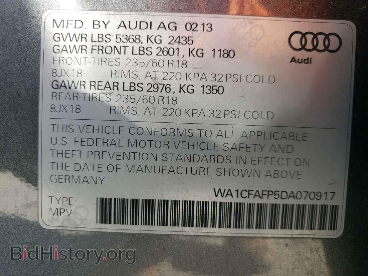 2013 AUDI Q5 - VIN: WA1CFAFP5DA070917 - Photo 13