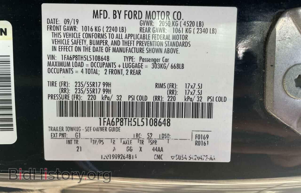 2020 FORD ALL Models - VIN: 1FA6P8TH5L5108648 - Фото 10