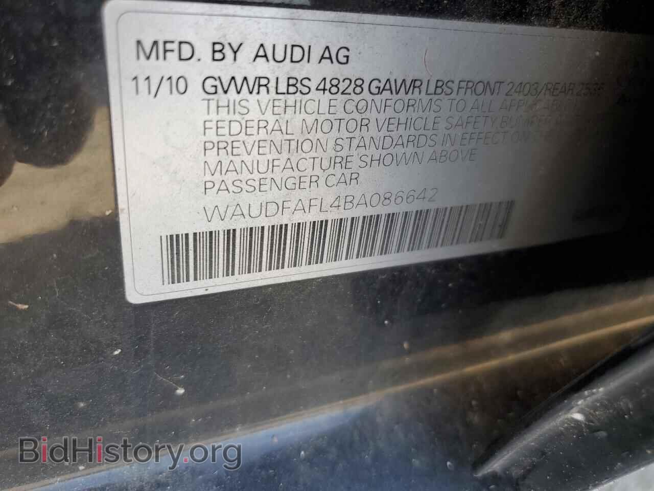 2011 AUDI A4 - VIN: WAUDFAFL4BA086642 - Photo 12