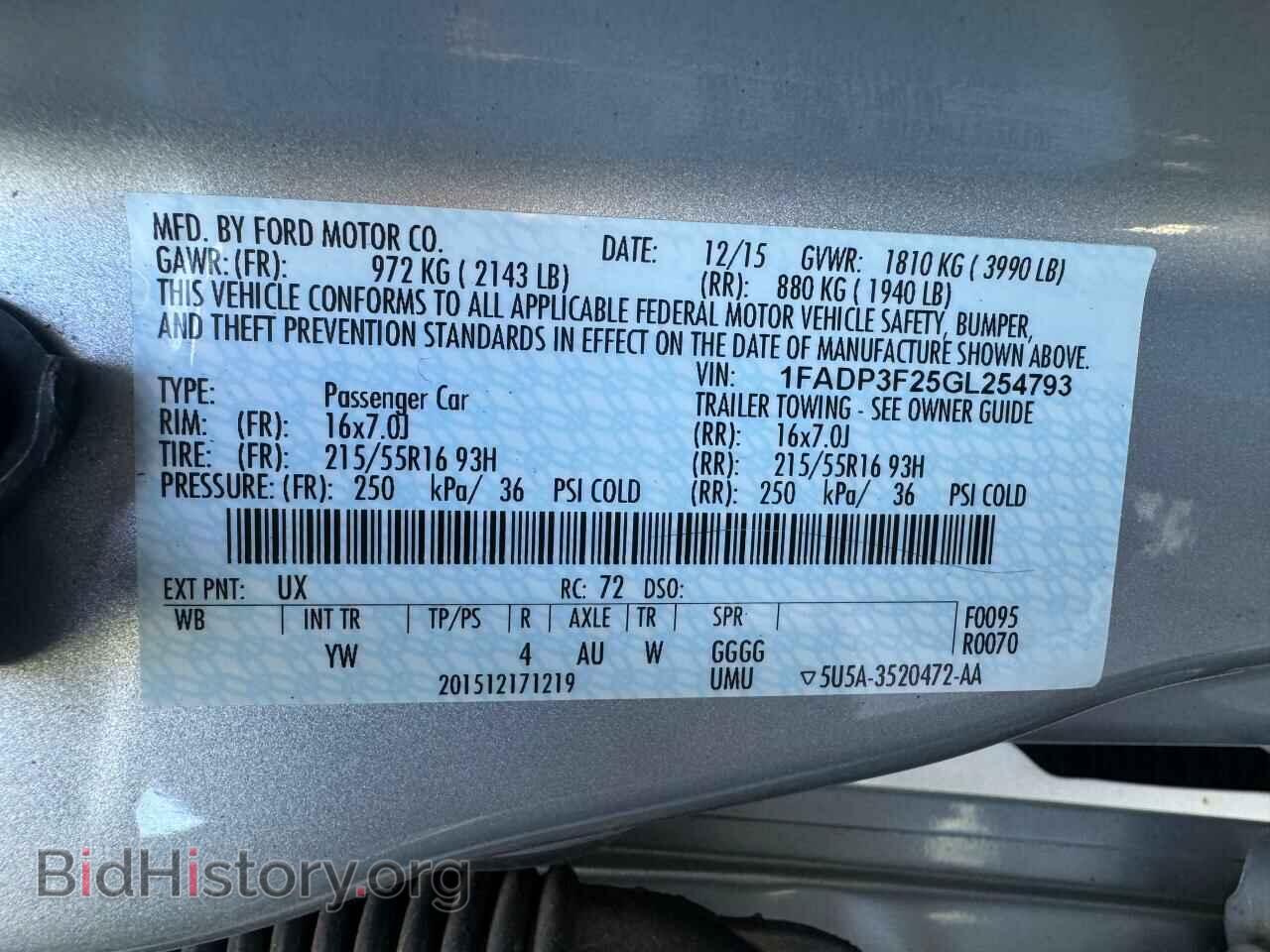 2016 FORD FOCUS - VIN: 1FADP3F25GL254793 - Фото 10