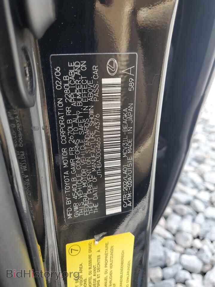 2006 LEXUS ES330 - VIN: JTHBA30G465174376 - Фото 12